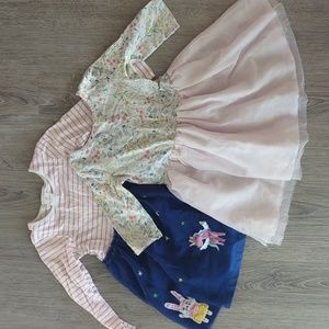 Two long sleeve tulle dresses 3T